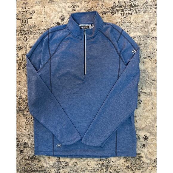 Ogio Pullover Men's Large Blue Quarter Zip Performance Heathered Athletic Size L - Picture 5 of 7